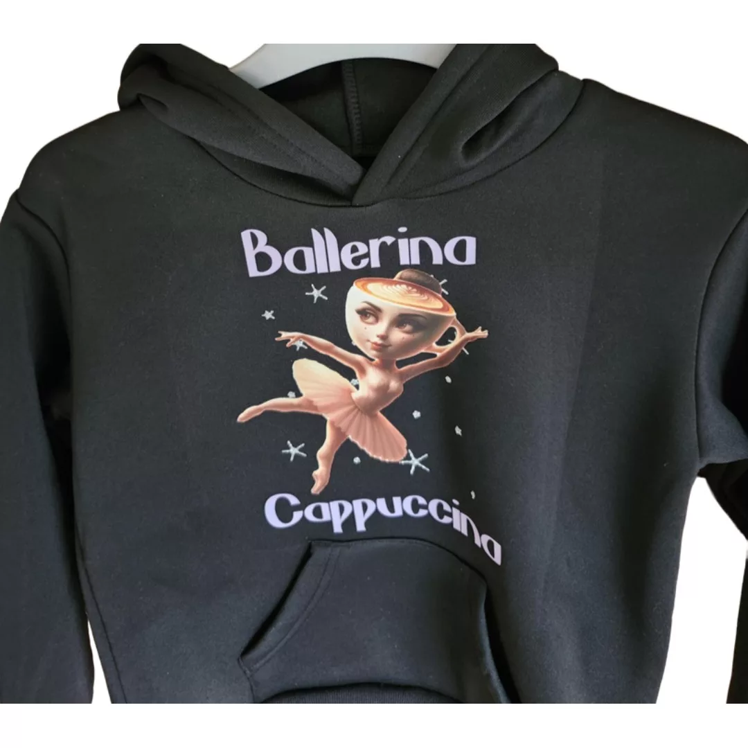 Ballerina Cappuccina Girls Hoodie age 5-6