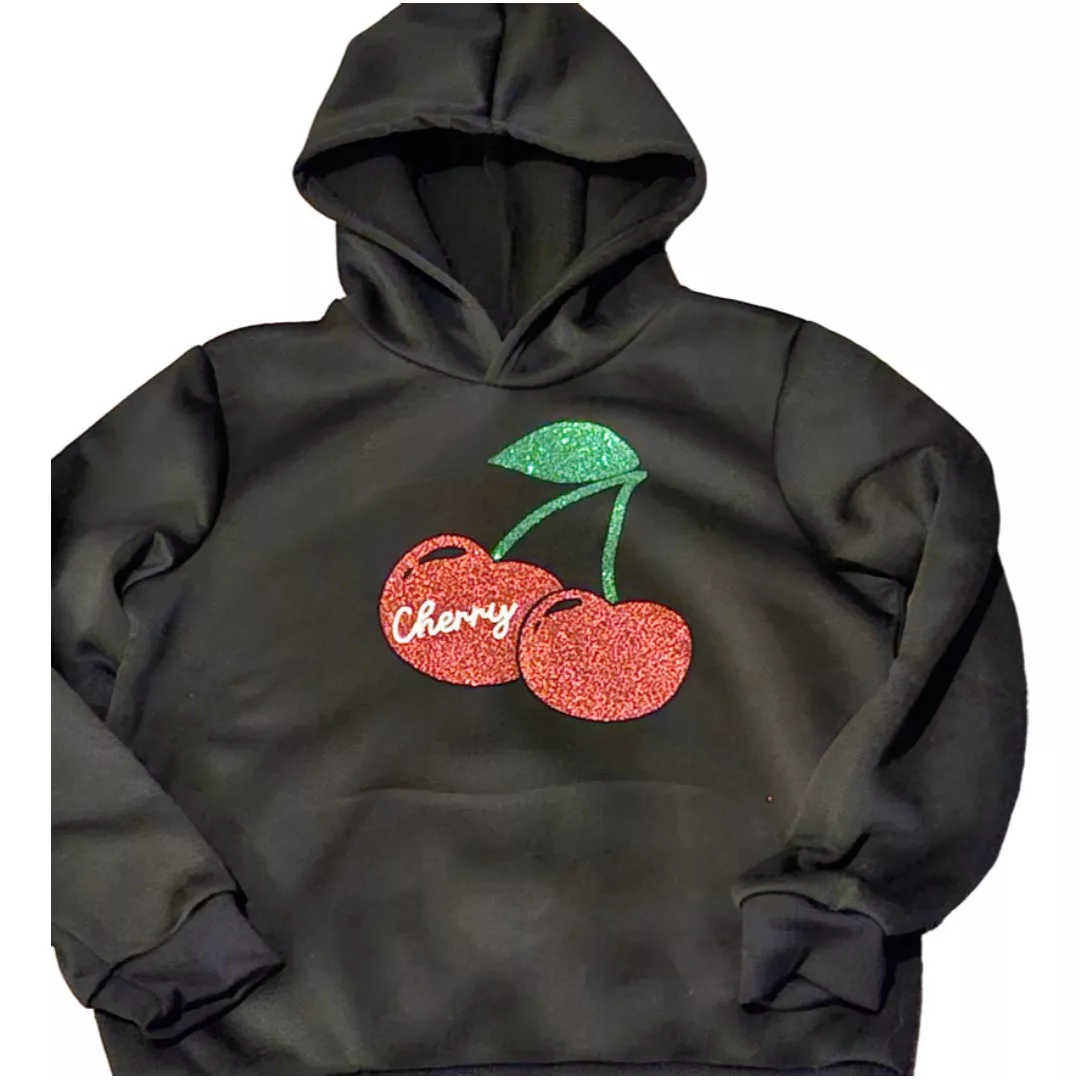 Girls Unique super sparkle Cherry Hoodie